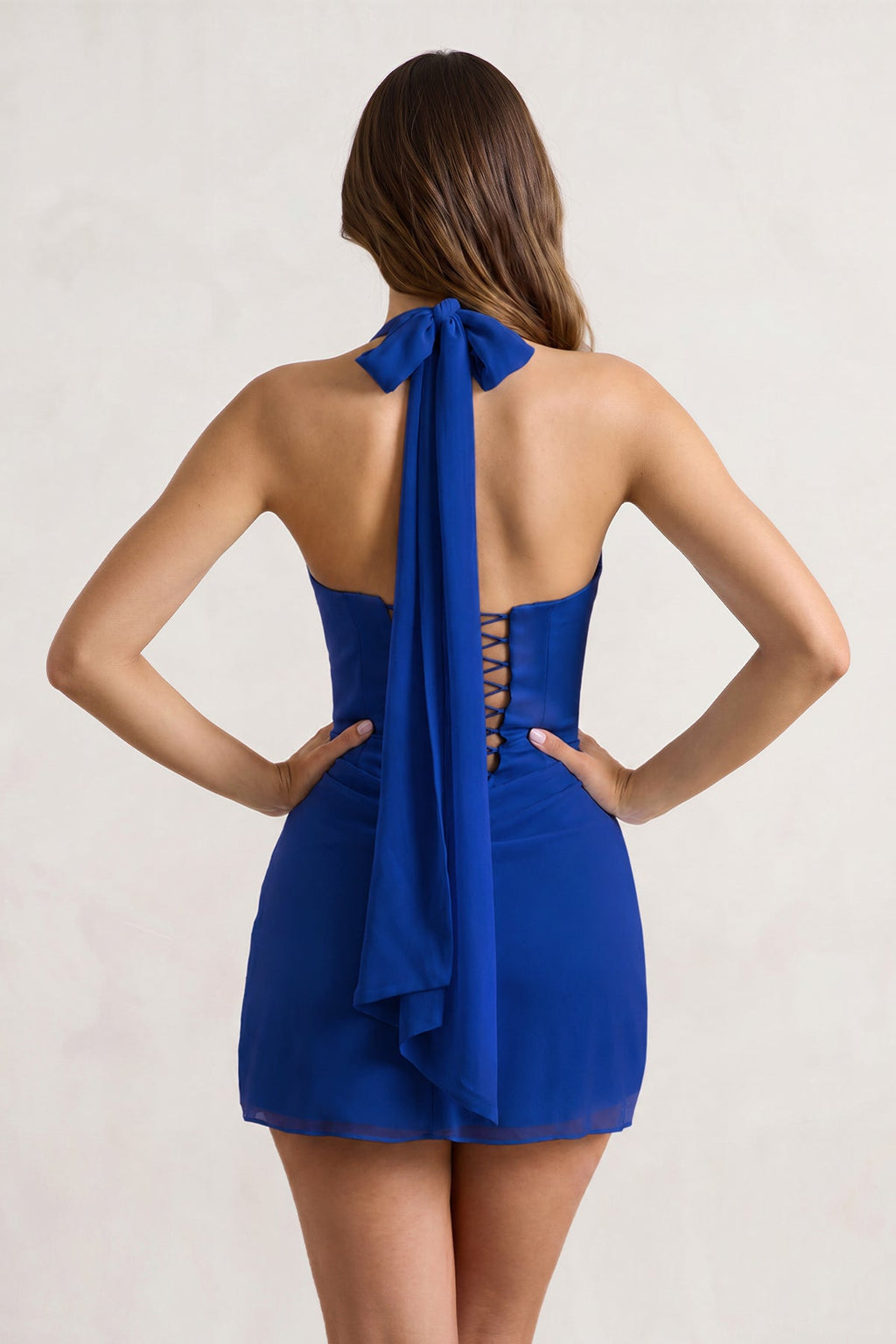 Yellow Halter Sheath Satin Chiffon Homecoming Dress - Curvevia