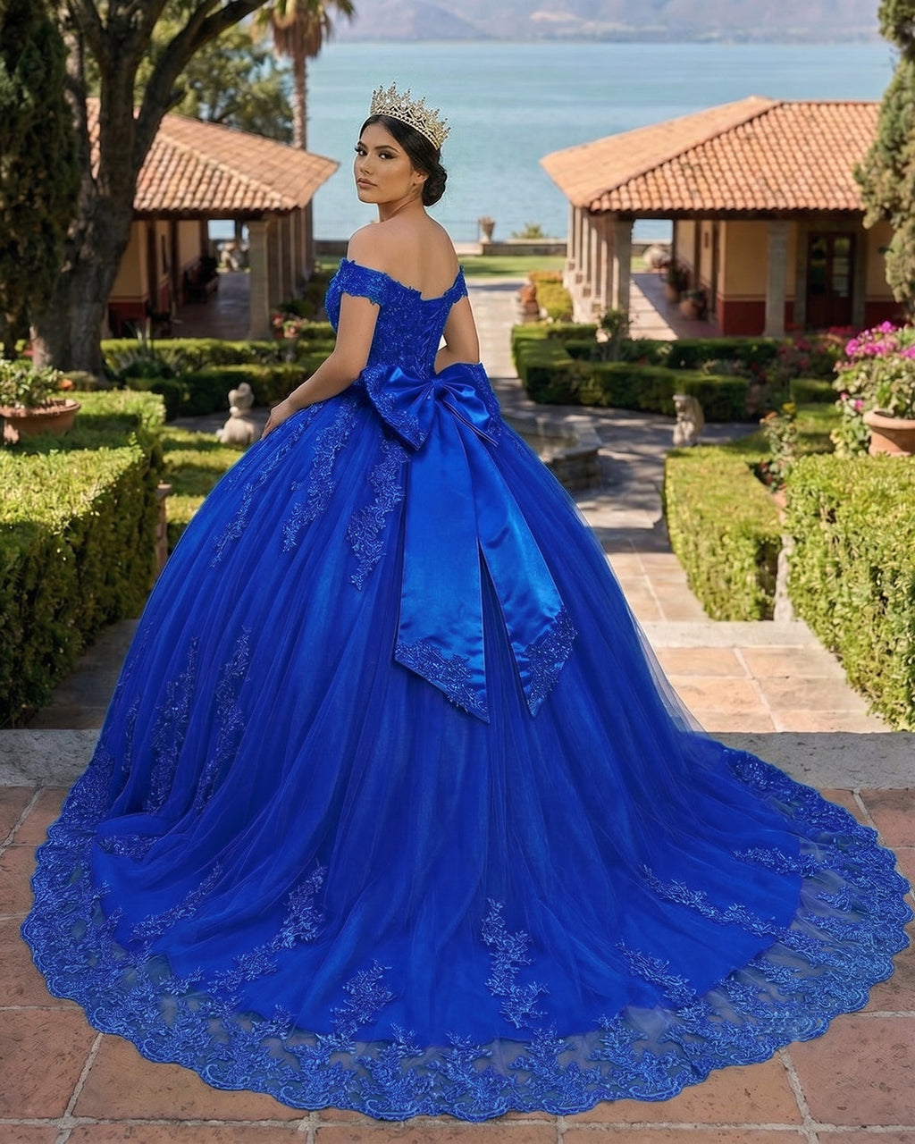 Lace Tulle Sage Applique Off Shoulder Quinceanera Dresses - Curvevia