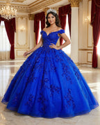 Royal Blue Off the Shoulder Puffy Quinceanera Dresses - Curvevia