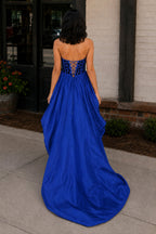 Sparkly Red Sweetheart Mirror High-Low Wedding Guest Dress - Curvevia