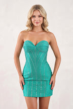 Royal Blue Sparkly Sweetheart Sheath Homecoming Dress With Beading - Curvevia