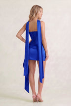 Yellow Strapless Bodycon Satin Corset Homecoming Dress With Ribbon - Curvevia