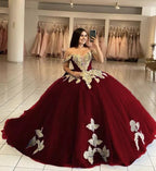 Royal Blue Off the Shoulder Quinceanera Dresses with Appliques - Curvevia