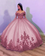 Royal Blue Tulle Off The Shoulder Quinceanera Dress - Curvevia