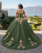 Royal Blue Off the Shoulder Quinceanera Dresses with Appliques - Curvevia