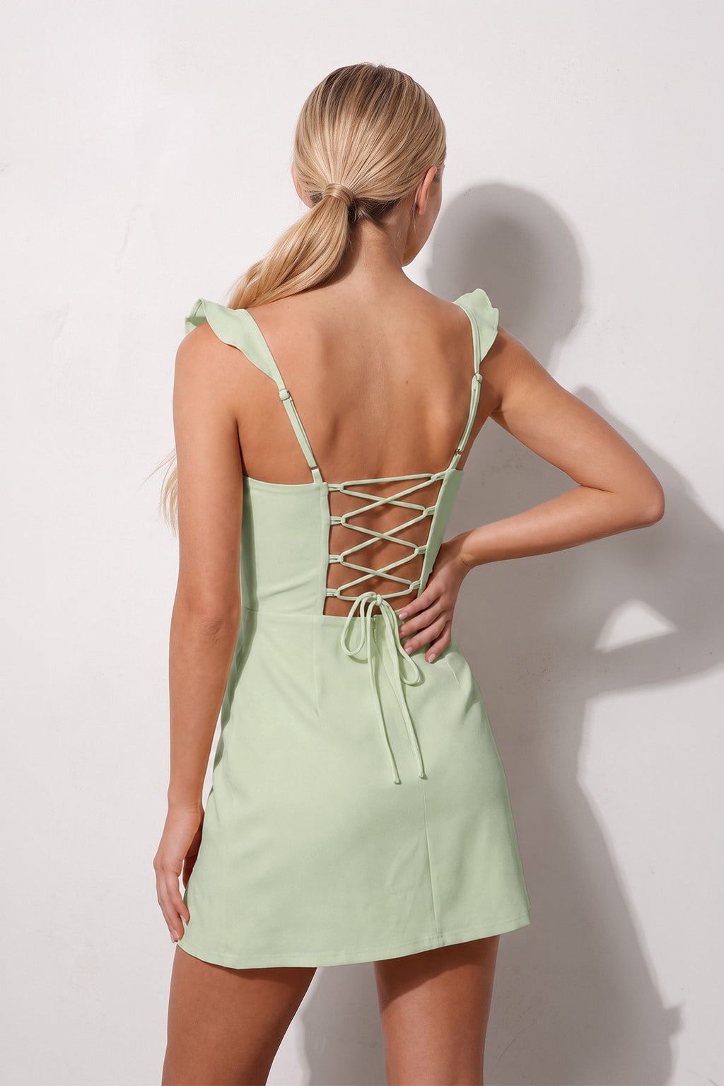 Yellow Sweetheart Sheath Ruffled Linen Homecoming Dress With Slit - Curvevia