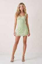 Yellow Sweetheart Lace Sheath Mini Homecoming Dress with Lace-Up Back - Curvevia