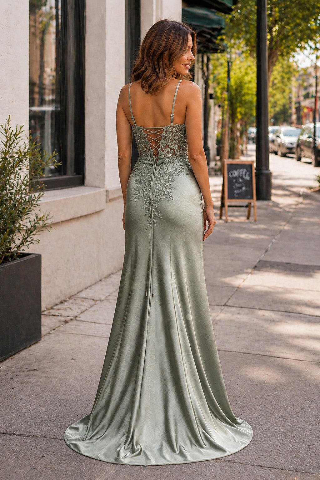 Sheath Black Long Appliques Evening Dress - Curvevia