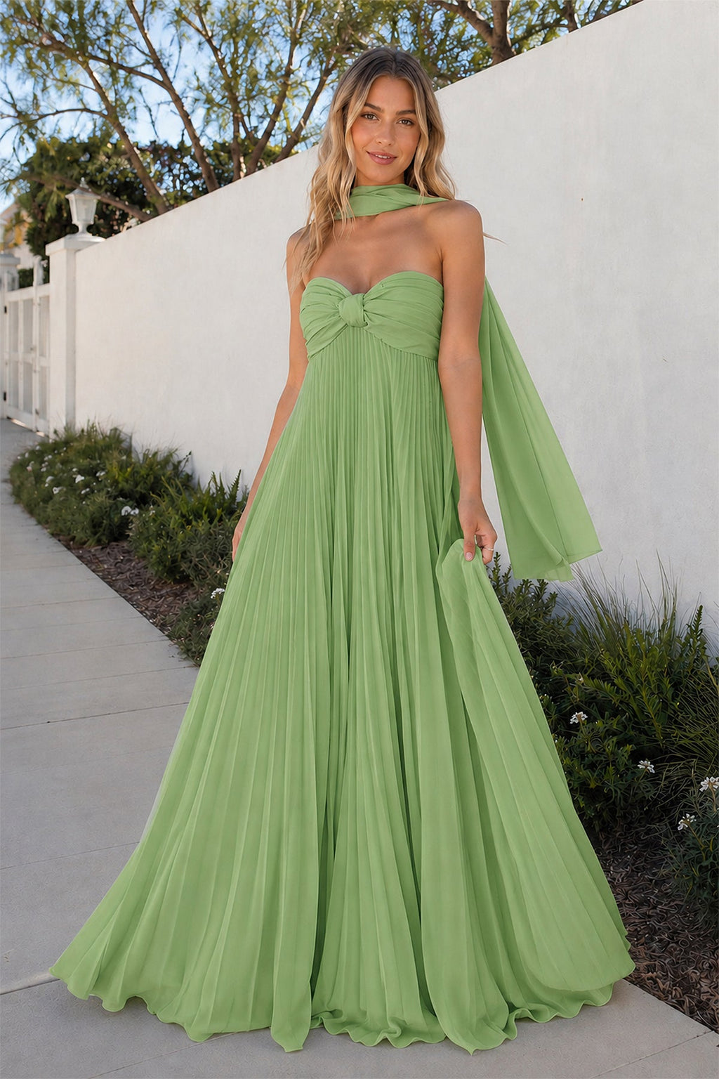 A Line Light Pink Sweetheart Chiffon Long Prom Dress - Curvevia