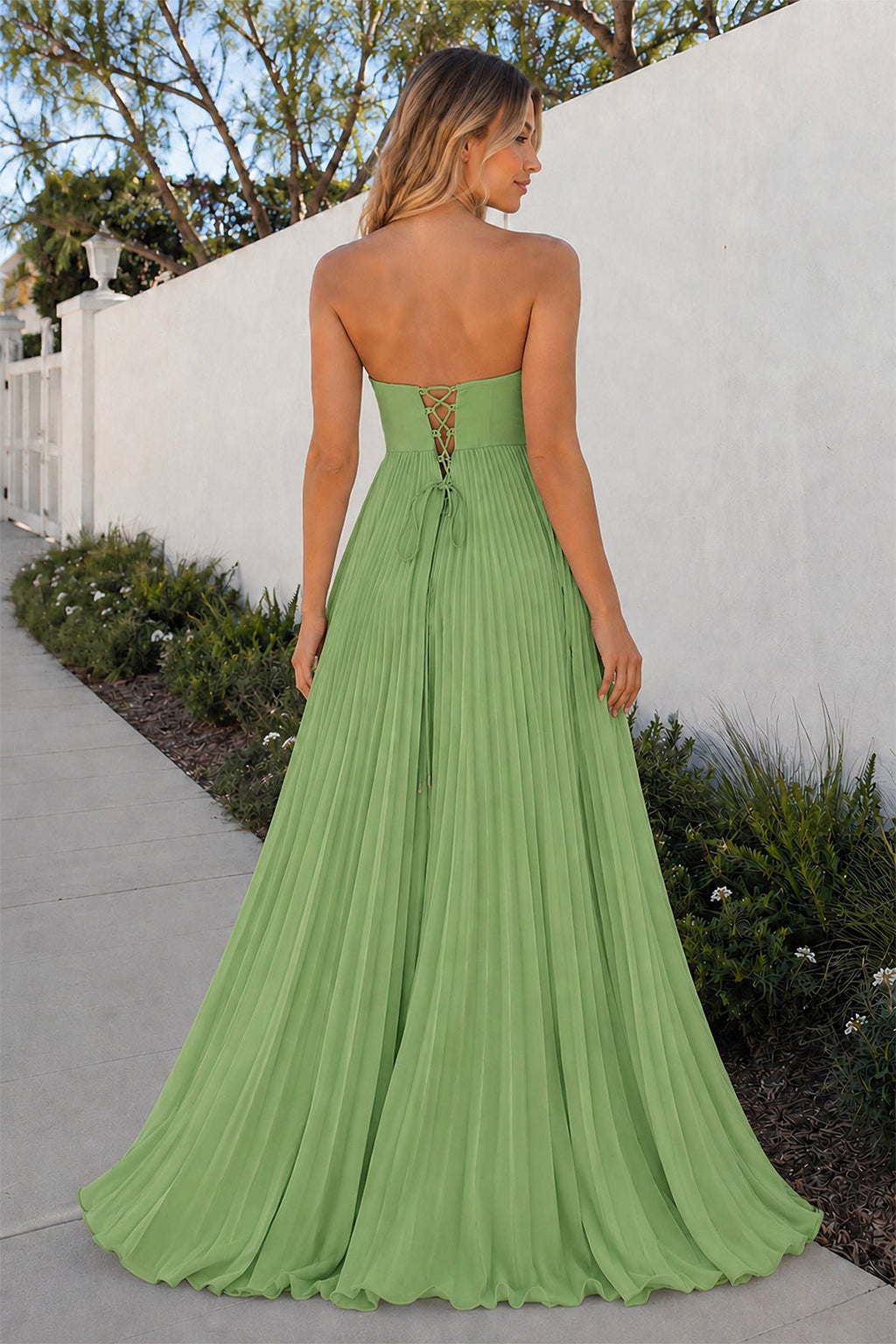 A Line Light Pink Sweetheart Chiffon Long Prom Dress - Curvevia