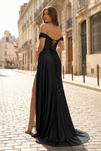 Mermaid Satin Long Prom Dress with Slit - Curvevia