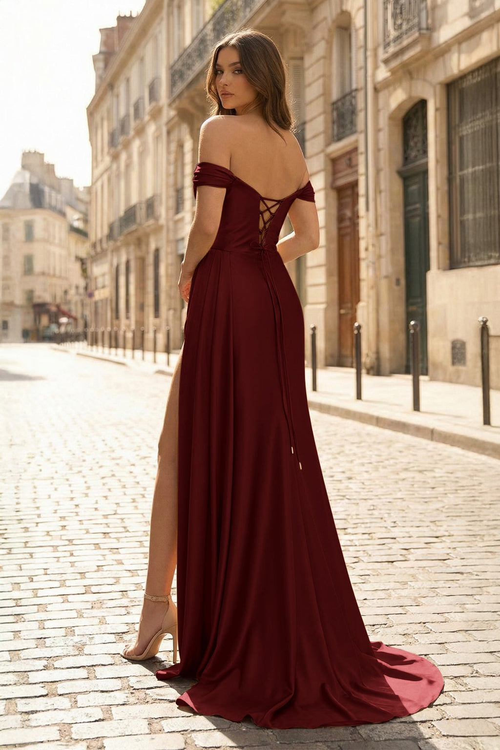 Mermaid Satin Long Prom Dress with Slit - Curvevia