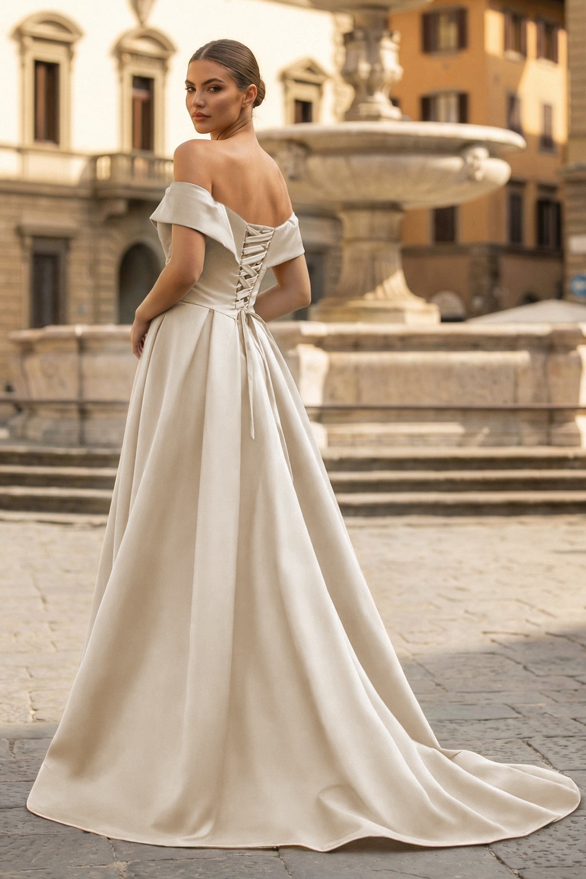 A-Line Evening Dress Celebrity Style Dress Christmas Sleeveless Off The Shoulder Satin with Slit - Curvevia