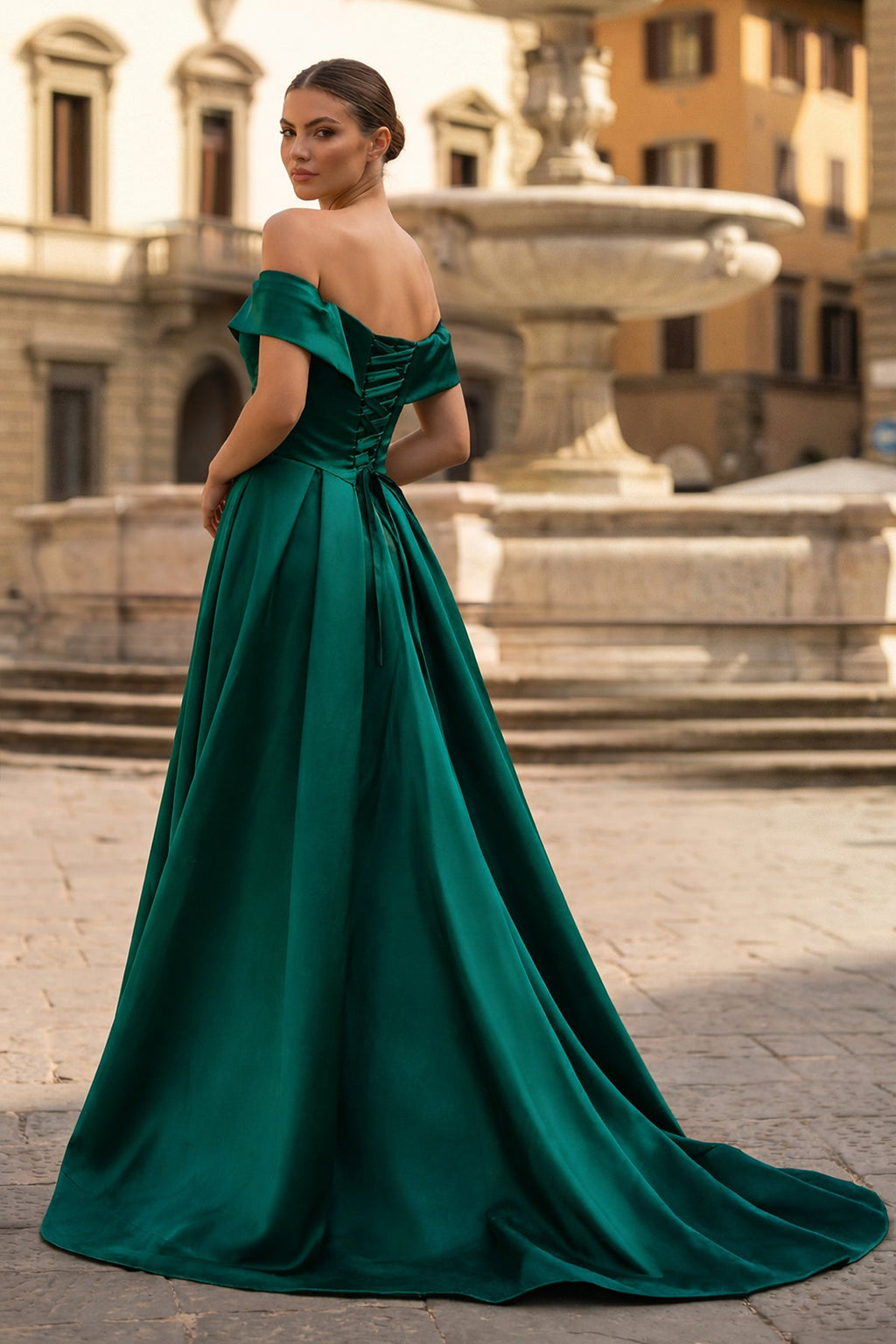 A-Line Evening Dress Celebrity Style Dress Christmas Sleeveless Off The Shoulder Satin with Slit - Curvevia