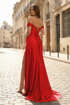 Mermaid Satin Long Prom Dress with Slit - Curvevia