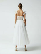 Sex Short White Wedding Dresses With Tulle Tea-Length - Curvevia