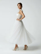 Sex Short White Wedding Dresses With Tulle Tea-Length - Curvevia