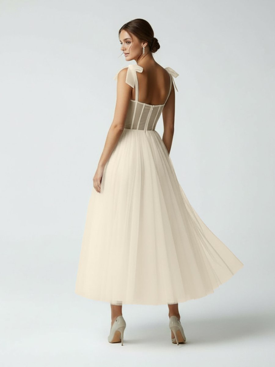 Sex Short White Wedding Dresses With Tulle Tea-Length - Curvevia