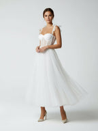 Sex Short White Wedding Dresses With Tulle Tea-Length - Curvevia