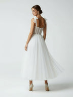 Sex Short White Wedding Dresses With Tulle Tea-Length - Curvevia