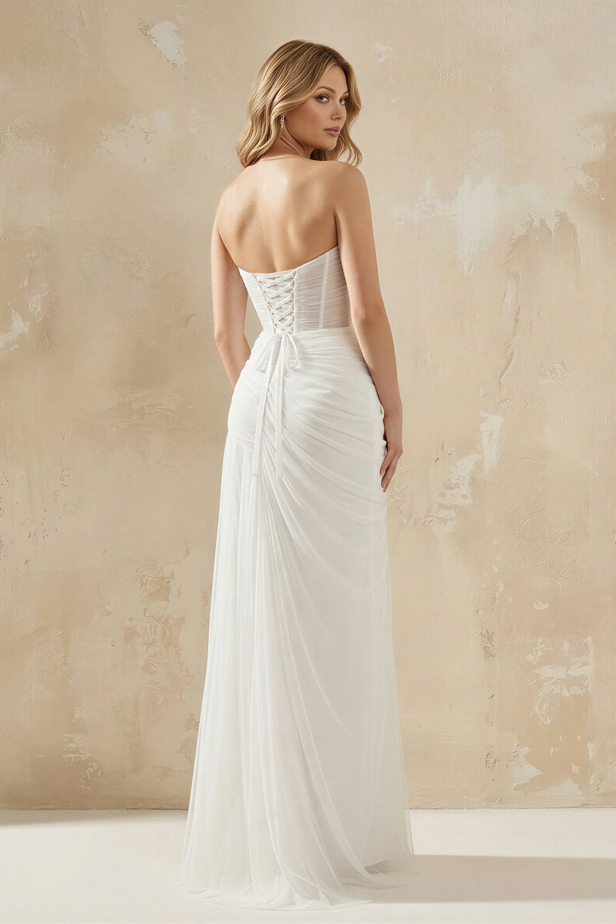 Sheath Sweetheart Tulle Wedding Dresses With Split Front - Curvevia