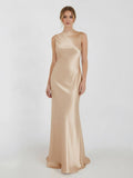 Sheath High Bateau Neck Backless Silk Satin Wedding Dress - Curvevia