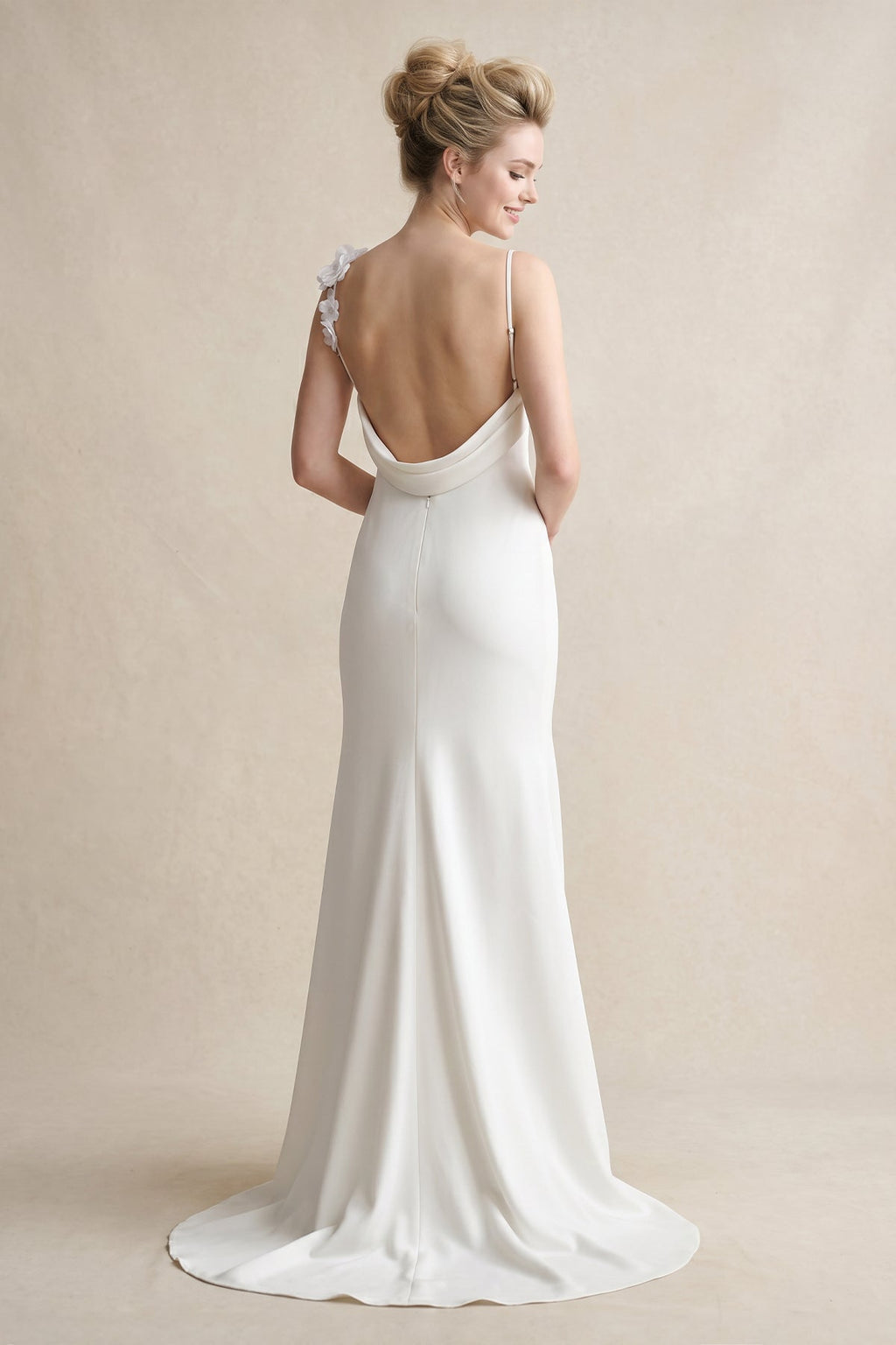 Mermaid Silk Like Satin Wedding Dresses With Flower(s)High Split - Curvevia