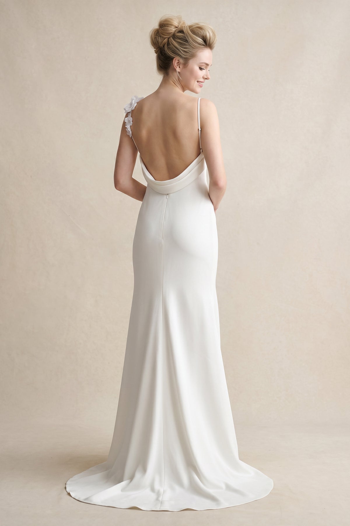 Mermaid Silk Like Satin Wedding Dresses With Flower(s)High Split - Curvevia