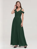 Forest Green Chiffon A-Line Sweetheart Backless Floor-Length Bridesmaid Dress - Curvevia