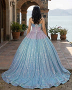 Simple Sequined Shimmer Party Dress with Train - Curvevia
