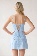 Pink A-Line Appliqued Spaghetti Straps Short Homecoming Dress - Curvevia