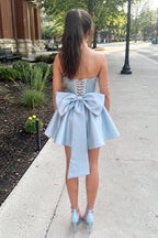 A-Line Pink Lace Off-the-Shoulder Bow-Back Short Wedding Guest Dress - Curvevia