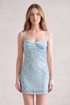Yellow Bodycon Spaghetti Straps Short Homecoming Dress With Sequins - Curvevia