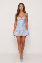 Candy Pink Sweetheart Jacquard A-Line Ruffled Homecoming Dress - Curvevia