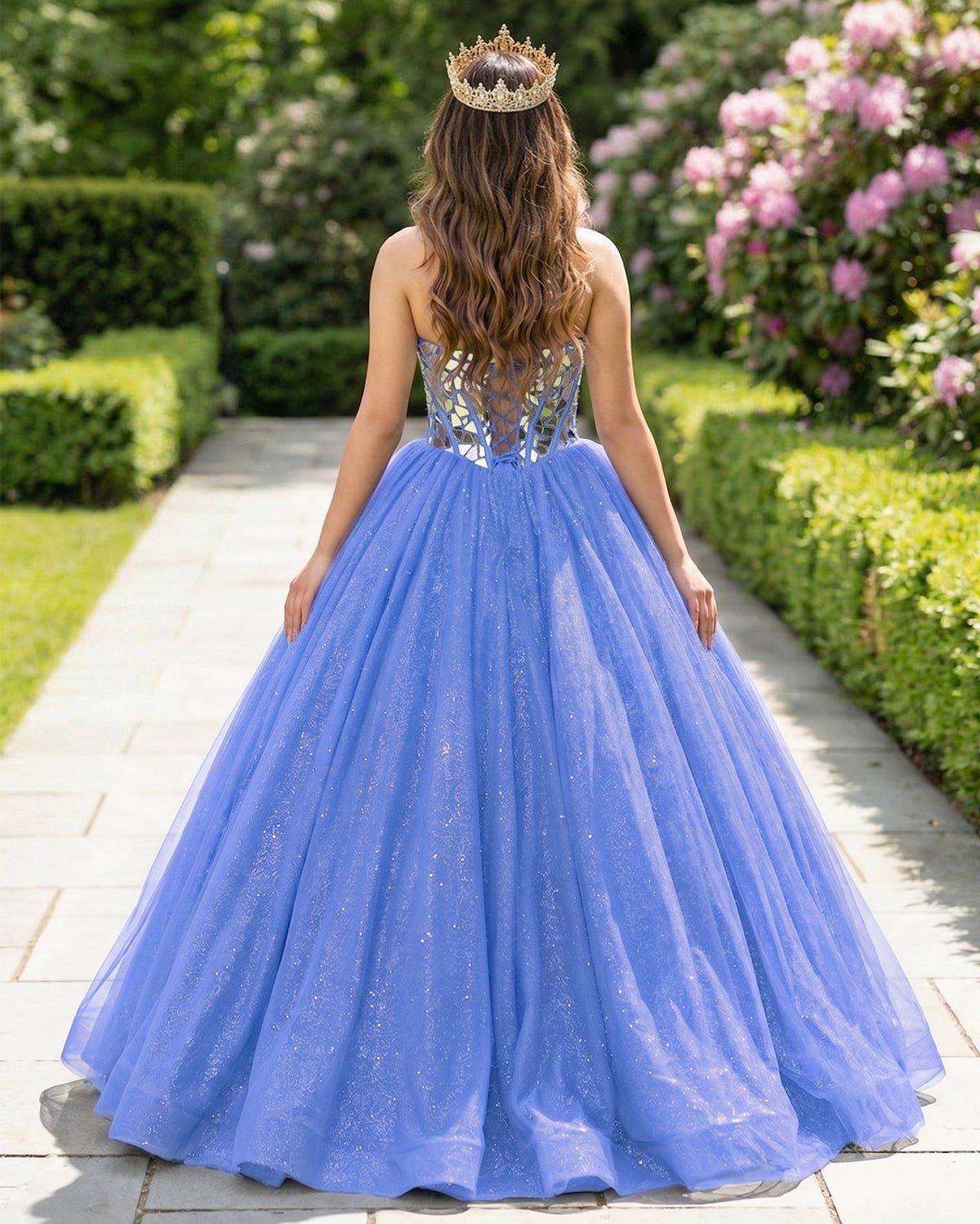 Glitter Tulle Sweetheart Black Long Quinceanera Dresses - Curvevia