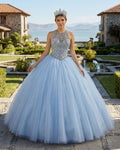 Sky Blue Quinceanera Dress Beaded Junior Prom Dress - Curvevia