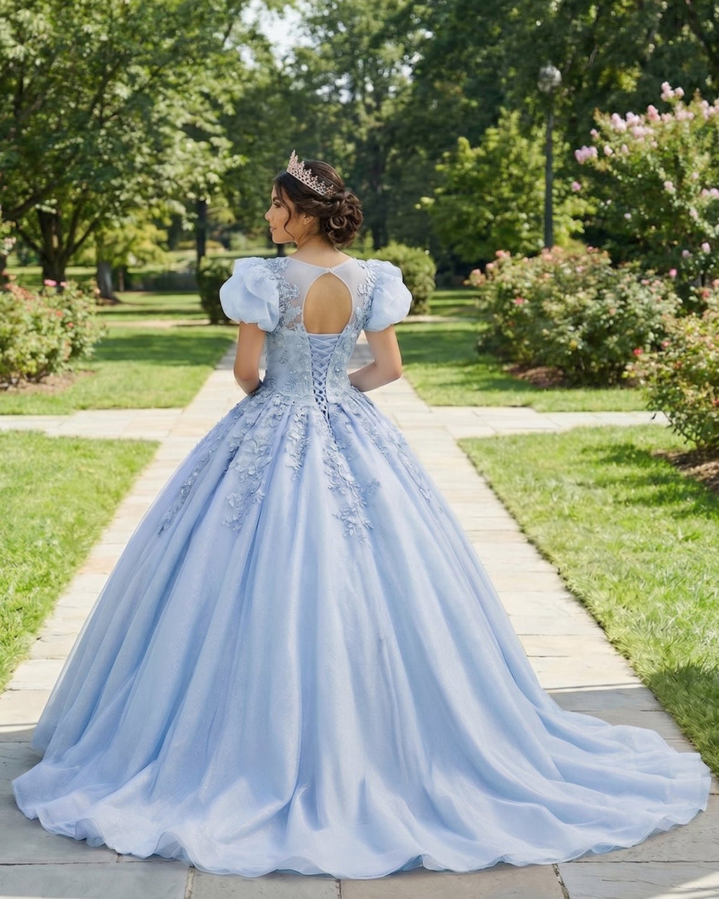 Romantic Quinceanera Organza Dress Ball Gown - Curvevia