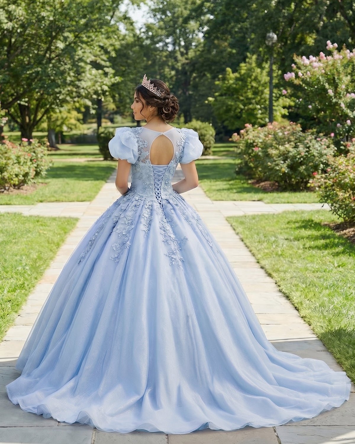 Romantic Quinceanera Organza Dress Ball Gown - Curvevia