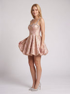 Pink Satin A-Line Sweetheart Back Zip Short Dress with Beaded Straps - Curvevia