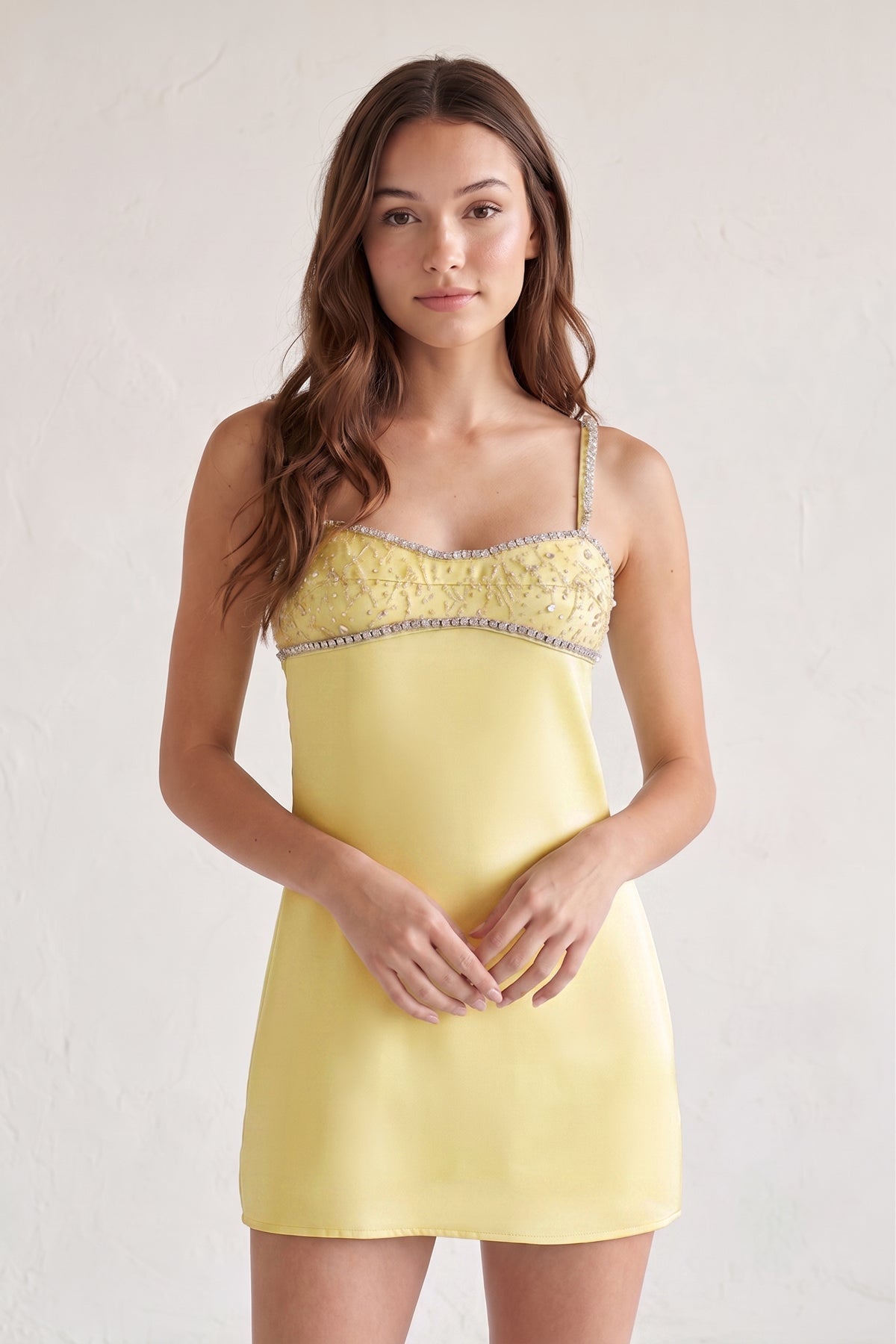 Sky Blue Spaghetti Straps Satin Sheath Homecoming Dress With Rhinestones - Curvevia