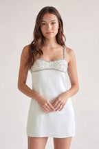 Sky Blue Spaghetti Straps Satin Sheath Homecoming Dress With Rhinestones - Curvevia