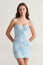 Burgundy Spaghetti Straps Sheath Homecoming Dress With Floral Embroidery - Curvevia