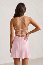 Sky Blue Spaghetti Straps Sheath Satin Homecoming Dress With Sequins - Curvevia