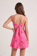 Sky Blue Square Neck Embroidered Flower Lace A-Line Homecoming Dress - Curvevia