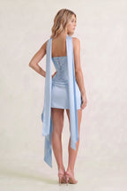 Yellow Strapless Bodycon Satin Corset Homecoming Dress With Ribbon - Curvevia