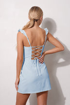 Yellow Sweetheart Sheath Ruffled Linen Homecoming Dress With Slit - Curvevia