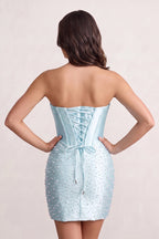 Yellow Sweetheart Sheath Satin Corset Homecoming Dress With Pearl - Curvevia