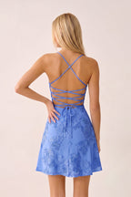 Spaghetti Straps A-Line Embroidered Tulle Homecoming Dress - Curvevia