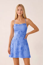 Spaghetti Straps A-Line Embroidered Tulle Homecoming Dress - Curvevia
