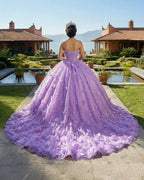 Quinceanera Dress Beading Appliques Strapless Sweetheart Ball Gown - Curvevia